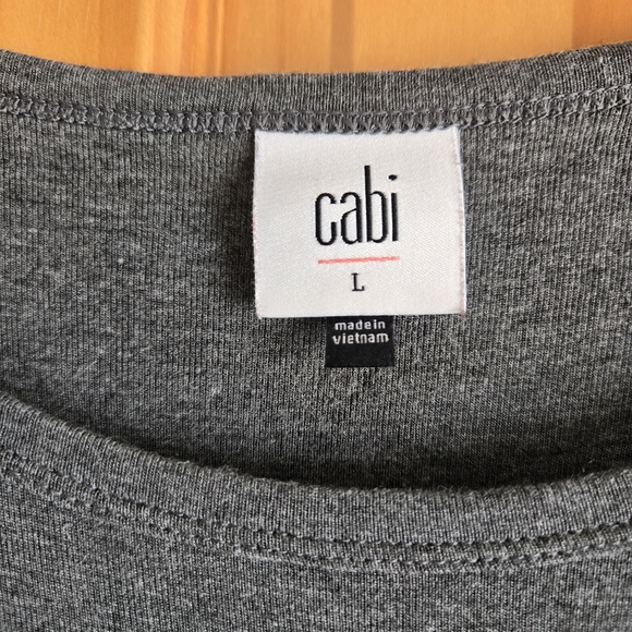 Cabi 4364 Cut Up Tee Shirt Charcoal Gray Long Sleeve Women's Tee Size Large - Picture 5 of 6